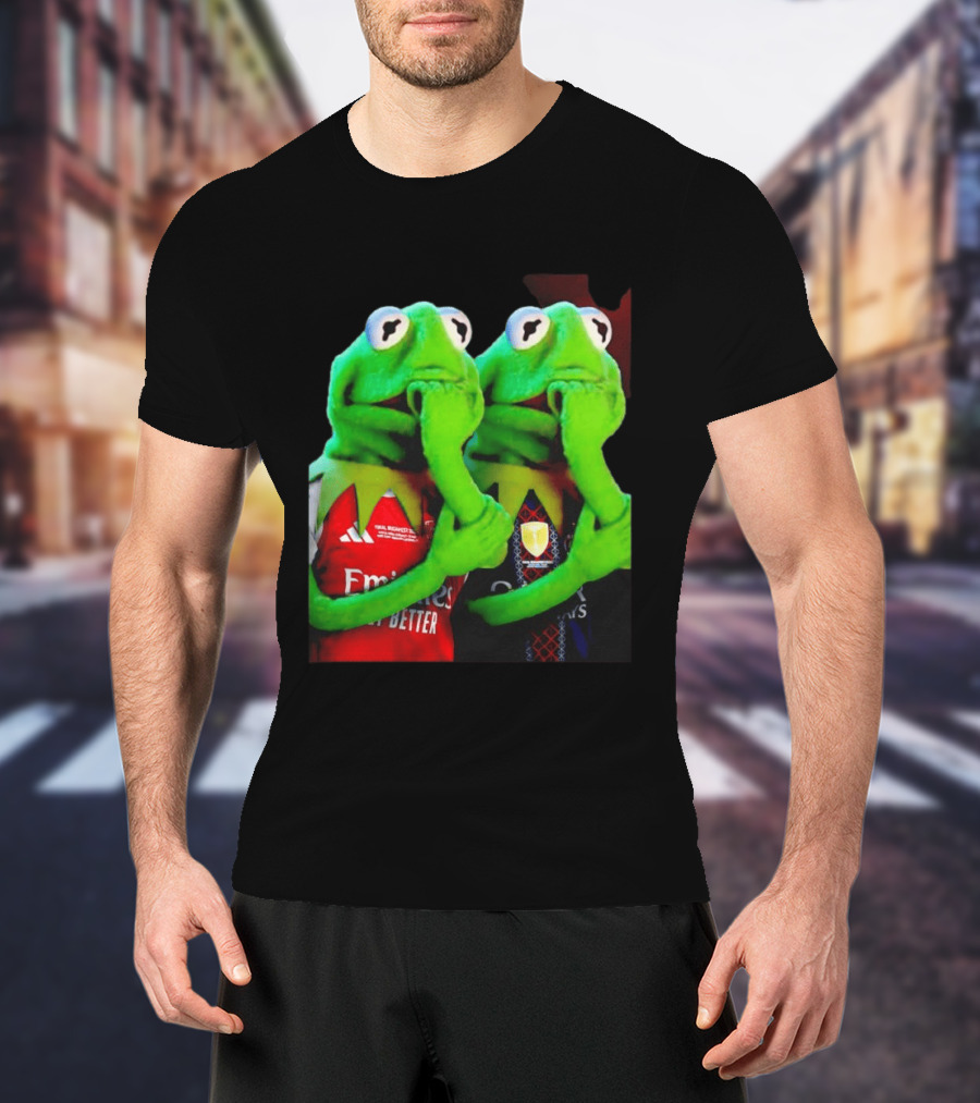 Kermit The Frog Thinking Arsenal Paris Saint Germain Final Budapest Emirates Groupama 2023 T-Shirt