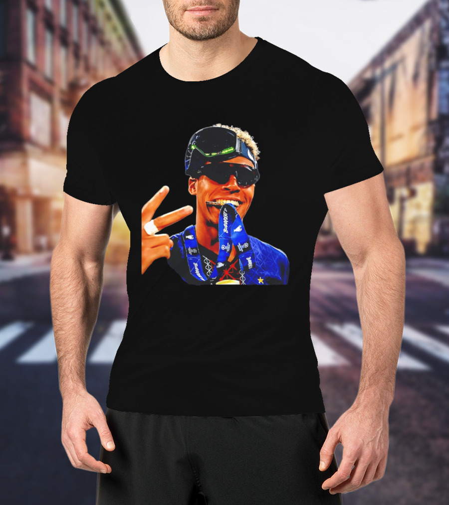 Paris Saint Germain Desire Doue Biting Medal Victory Celebration T-Shirt