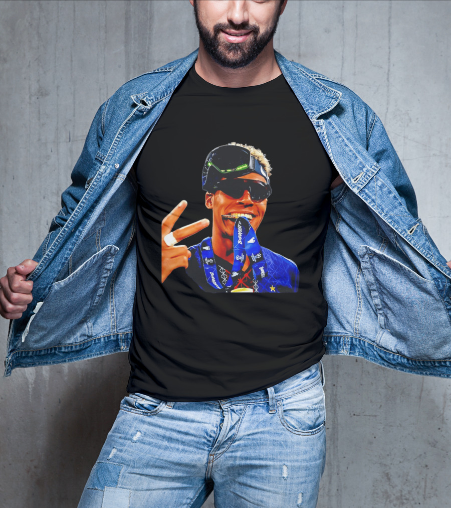 Paris Saint Germain Desire Doue Biting Medal Victory Celebration T-Shirt