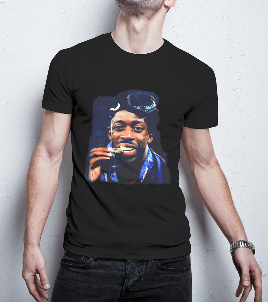 Paris Saint Germain Ousmane Dembele Biting Medal Celebration T-Shirt