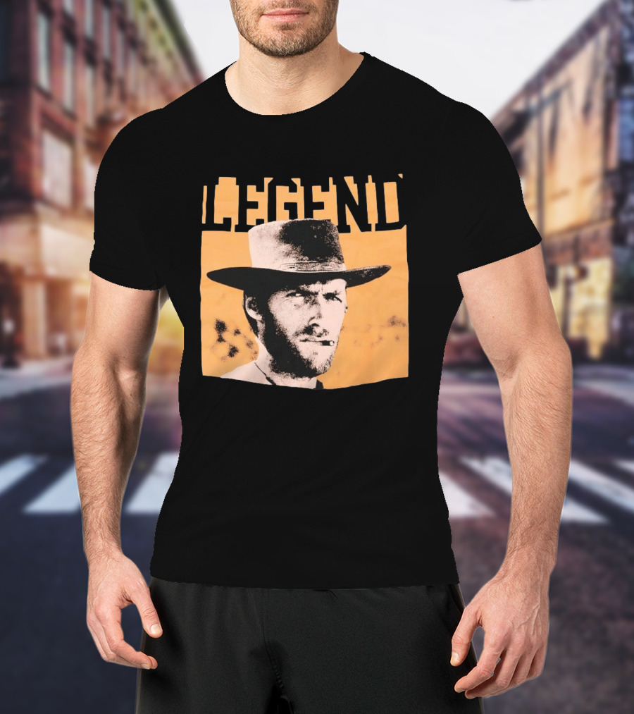 Legend Clint Eastwood Smoking Cigar Classic Western T-Shirt