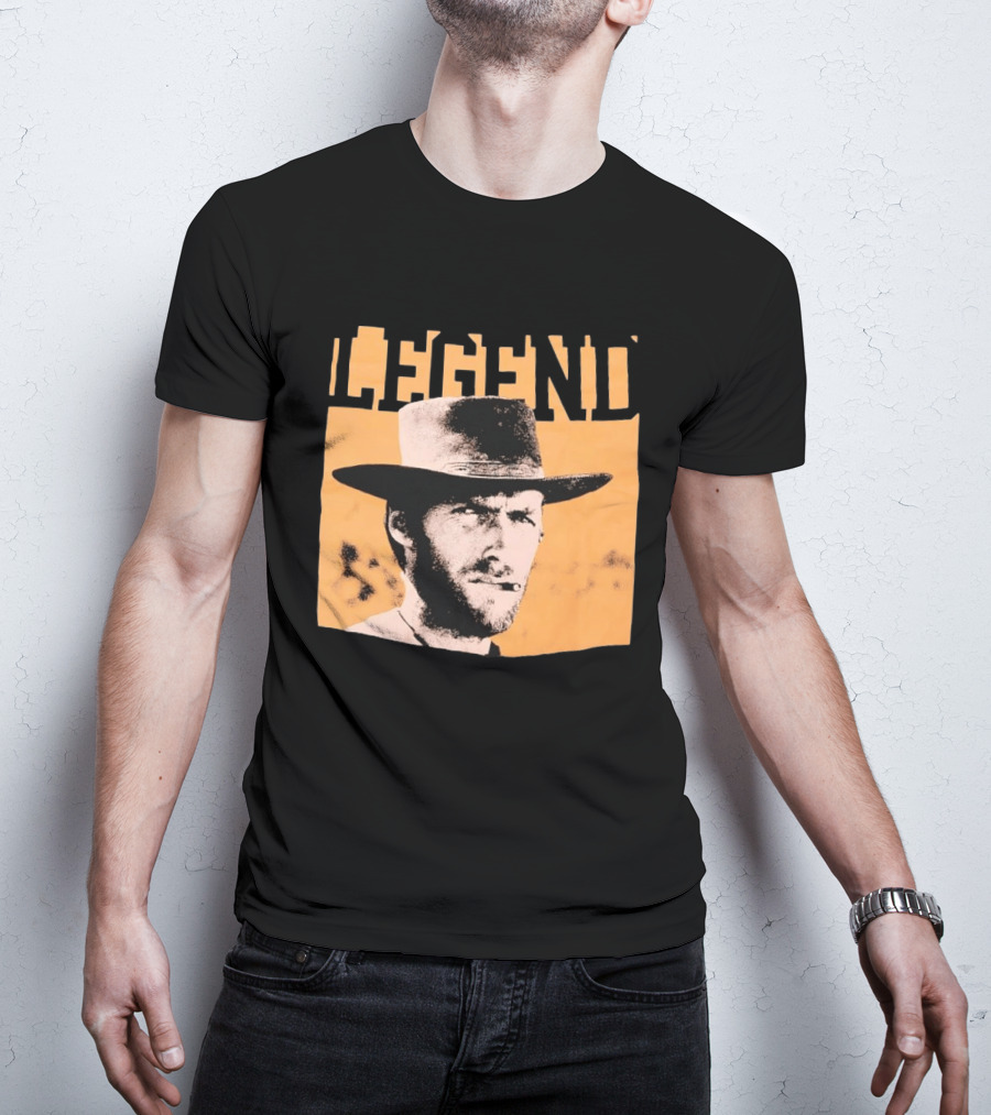 Legend Clint Eastwood Smoking Cigar Classic Western T-Shirt