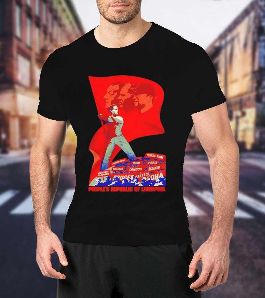 People's Republic Of Liverpool Transalpino Anfield Heroes Reds Cities Flag T-Shirt