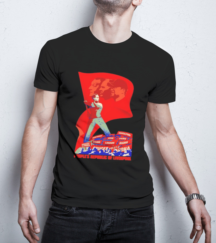 People's Republic Of Liverpool Transalpino Anfield Heroes Reds Cities Flag T-Shirt