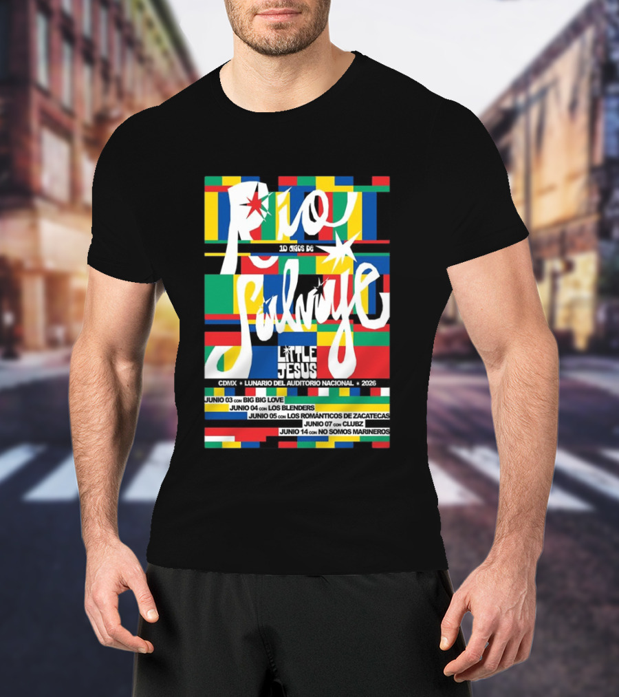 Río Salvaje 10 Años De Little Jesus CDMX Lunario Del Auditorio Nacional 2026 T-Shirt