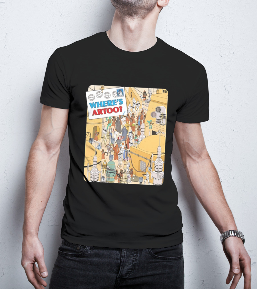 Where's Artoo Star Wars R2 D2 Tatooine Scene T-Shirt