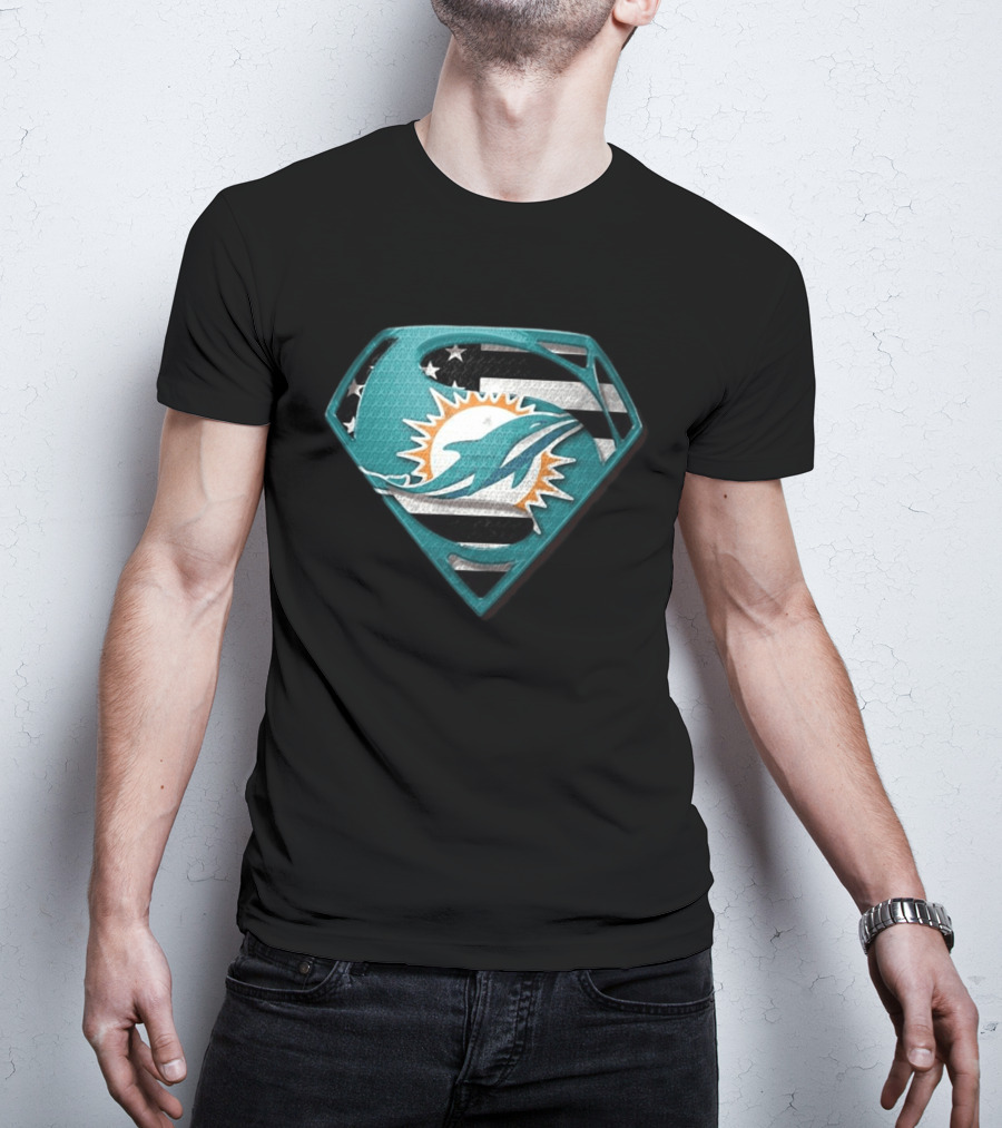 Miami Dolphins Superman Shield NFL Fan T-Shirt