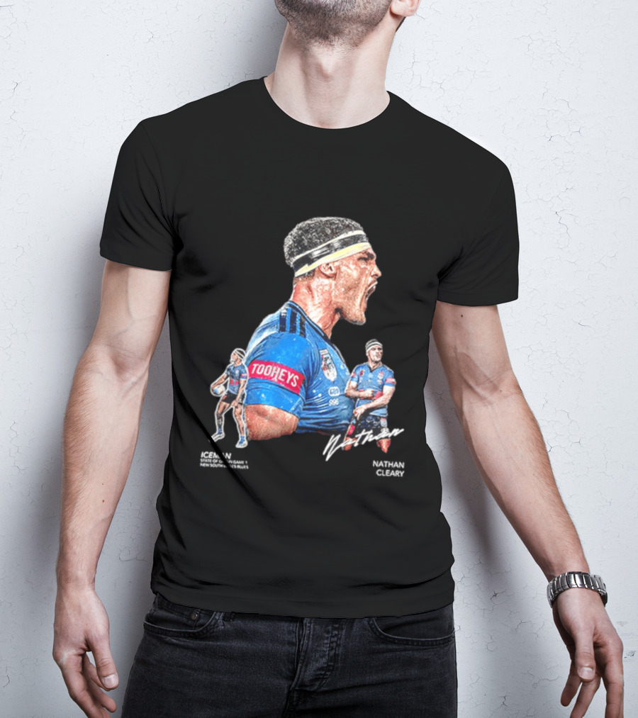 Tooheys Nathan Cleary NSW Blues Rugby Player Collage T-Shirt