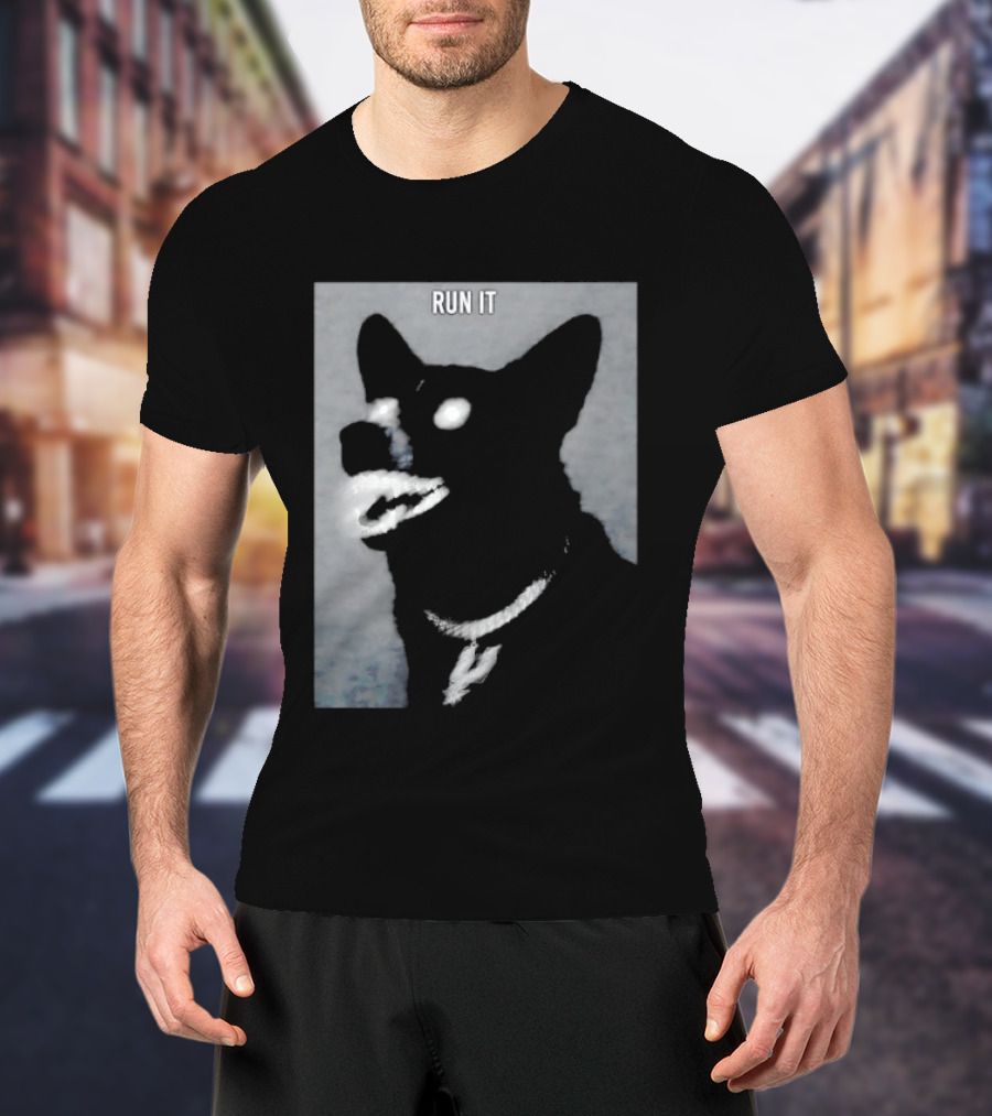 Run It Black Dog Diamond Grill Spurs Pendant T-Shirt