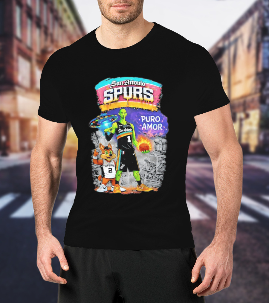 San Antonio Spurs Alien Basketball Puro Amor Fiesta Vibes T-Shirt