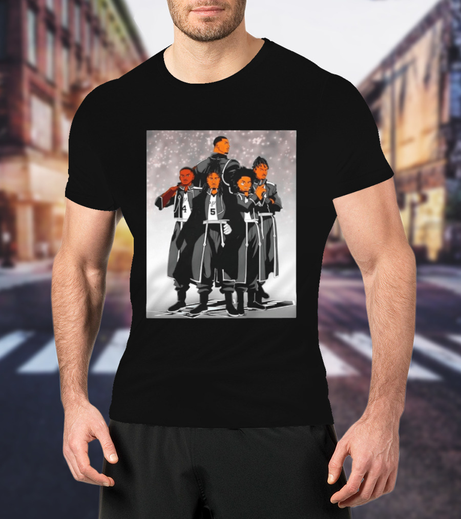 San Antonio Spurs Anime Player Characters 4 5 Basketball Team T-Shirt