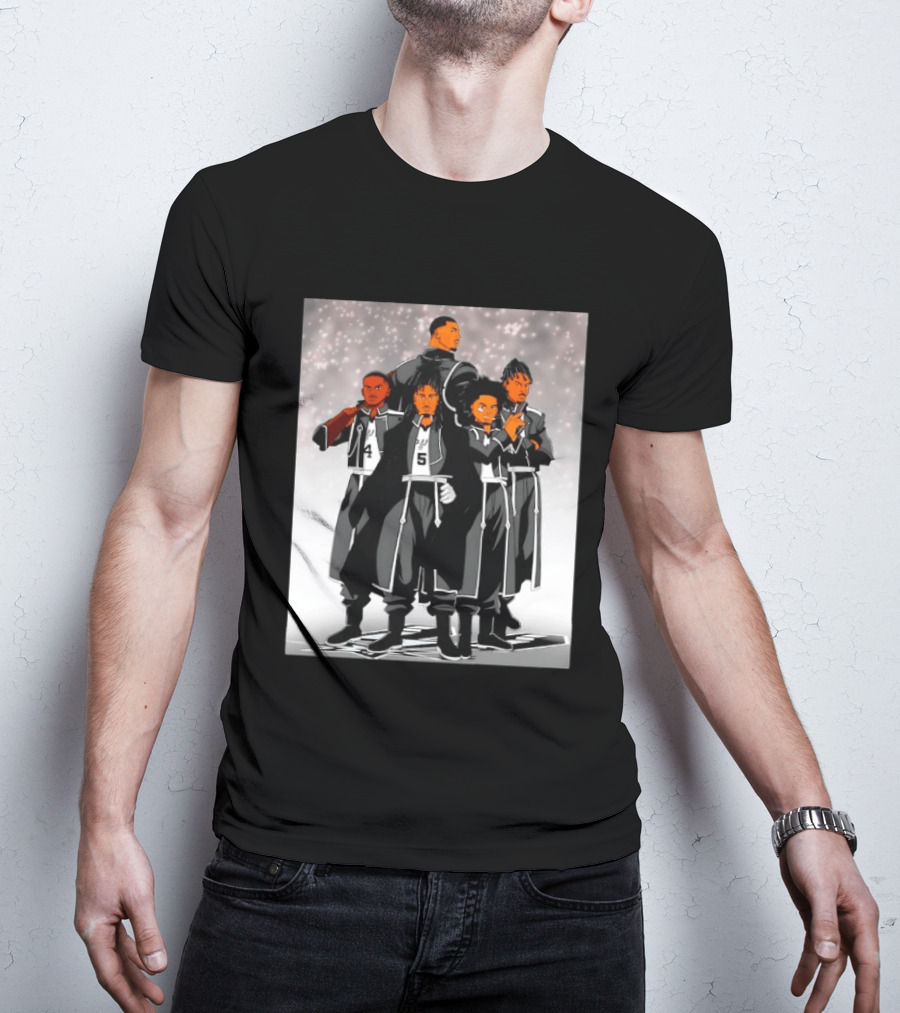 San Antonio Spurs Anime Player Characters 4 5 Basketball Team T-Shirt