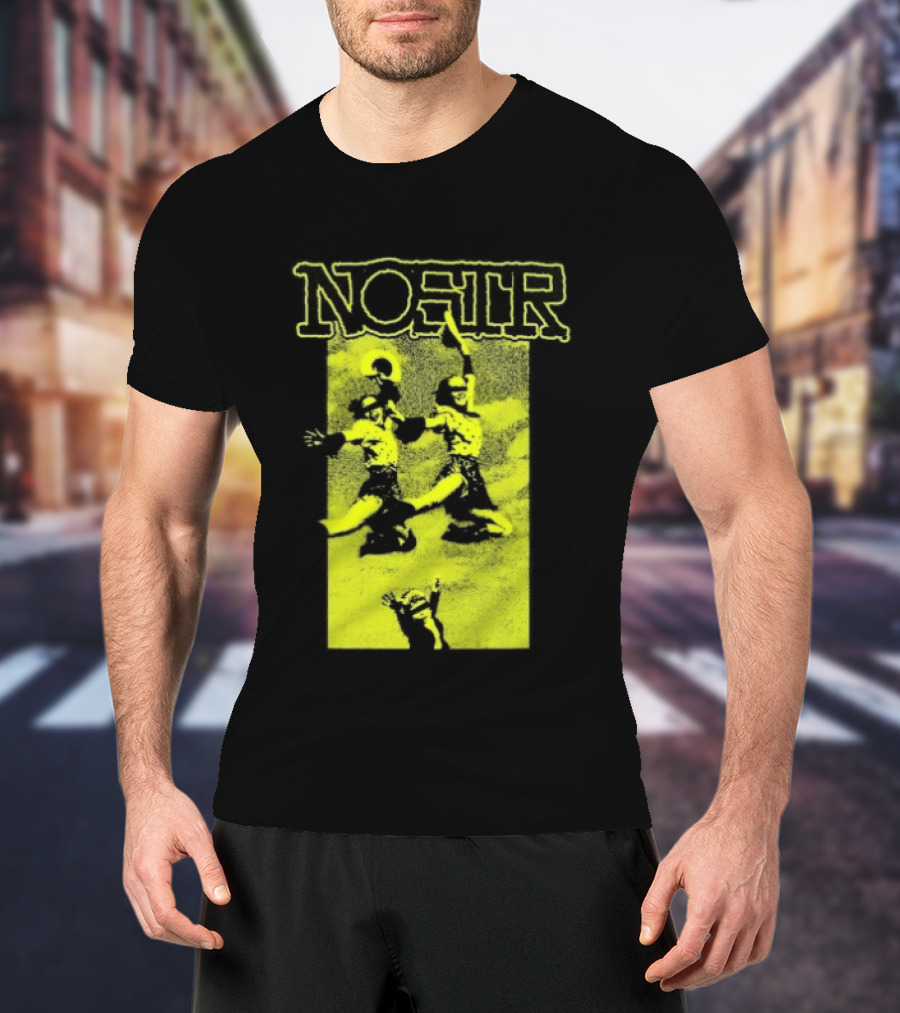 NOSTR Cheerleader Cartoon Character In Bold Font T-Shirt
