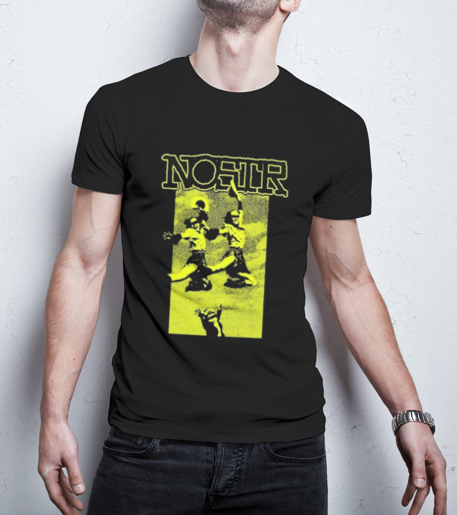NOSTR Cheerleader Cartoon Character In Bold Font T-Shirt