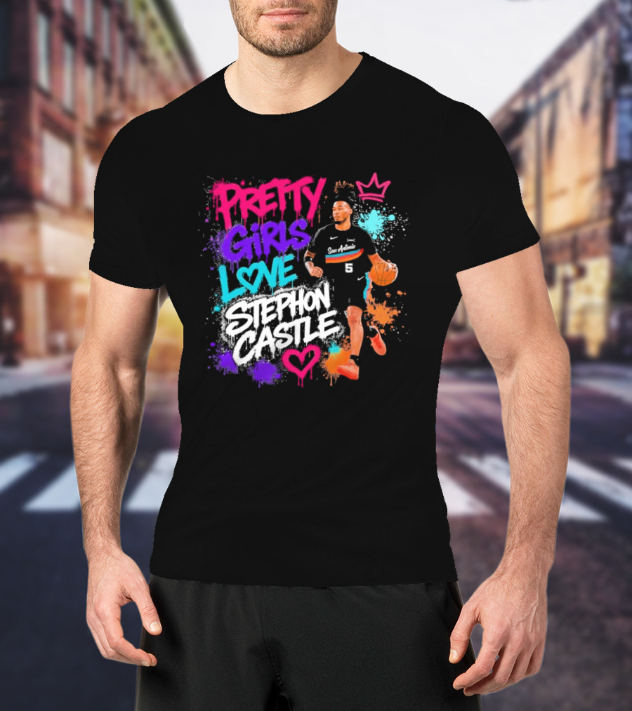 San Antonio Spurs Pretty Girls Love Stephon Castle Basketball T-Shirt