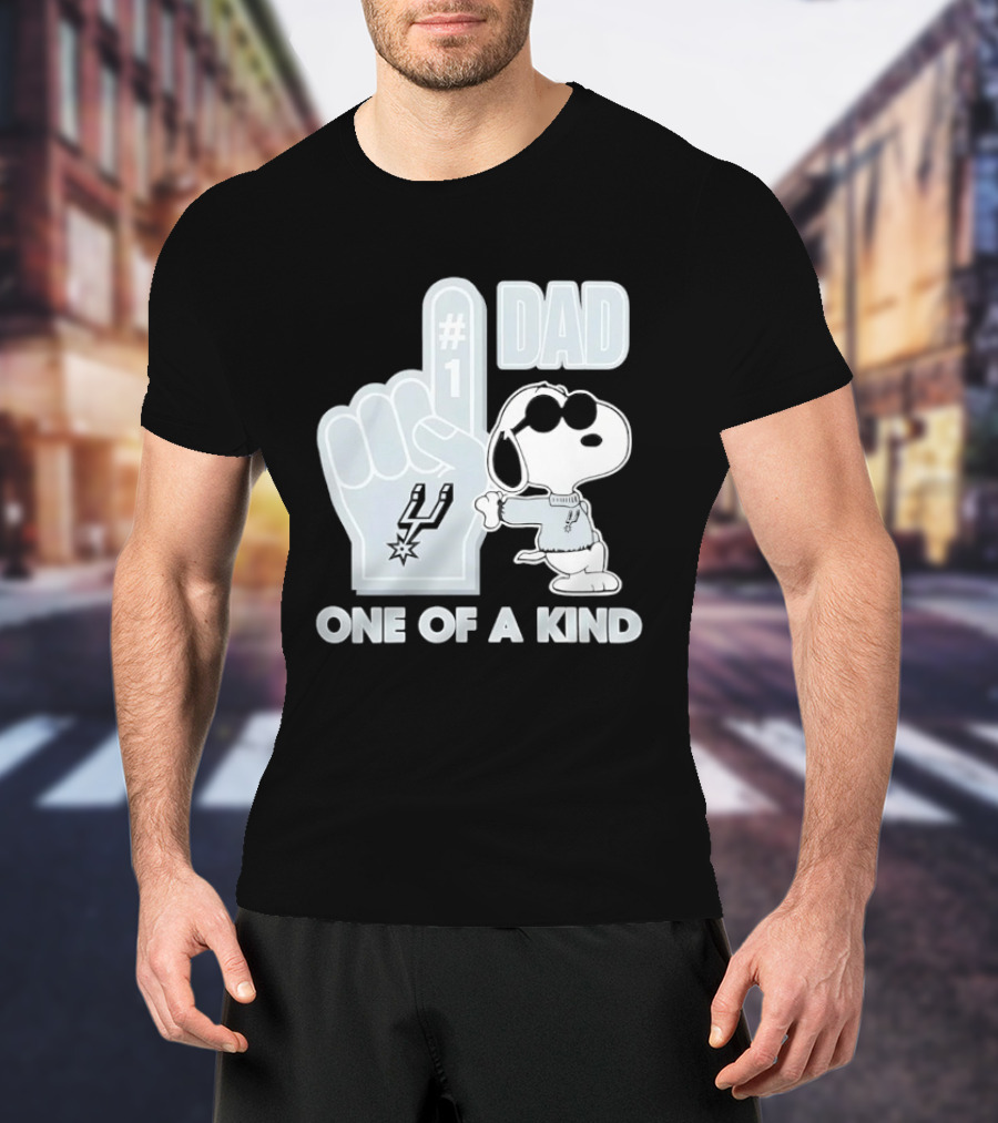 Snoopy Wearing Sunglasses With Spurs Foam Finger One Of A Kind Dad T-Shirt