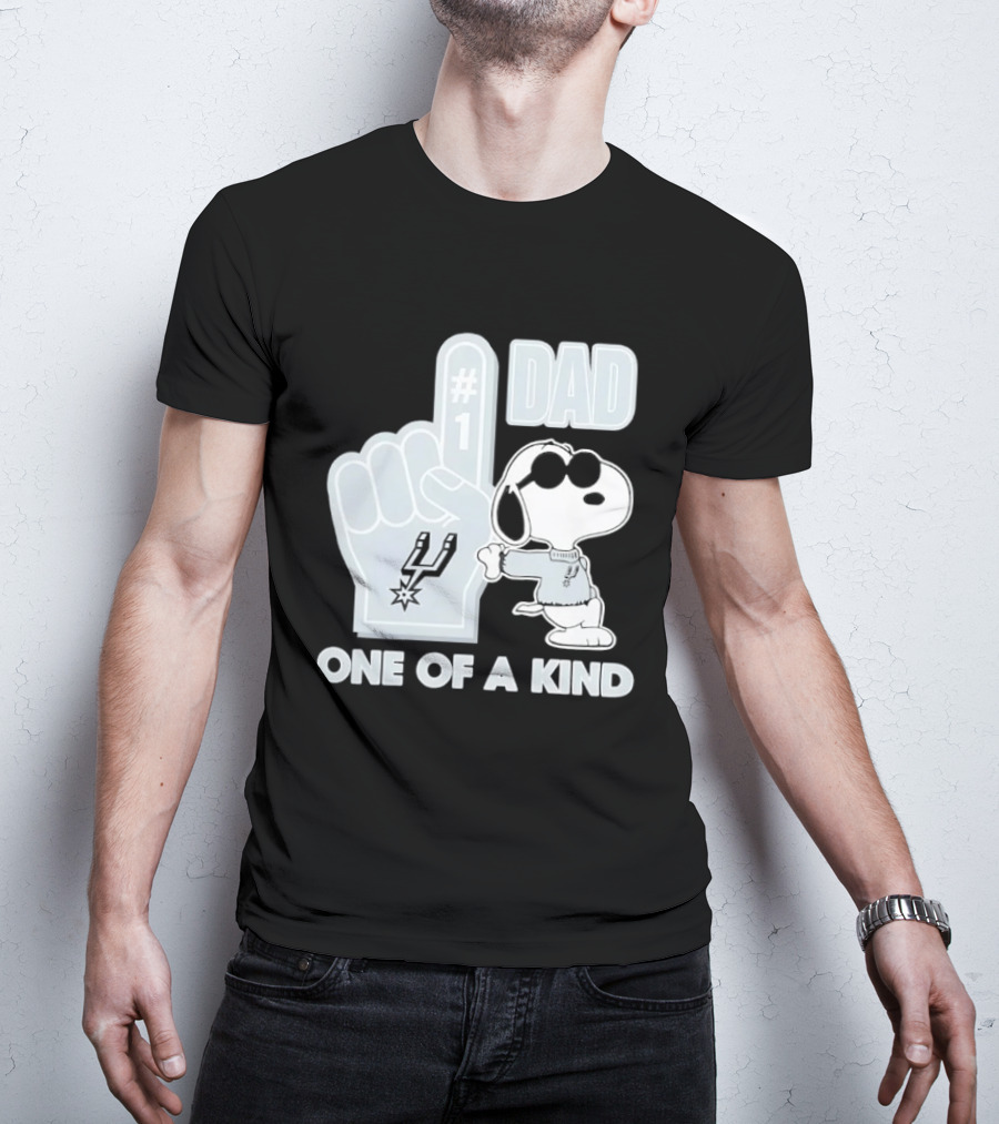 Snoopy Wearing Sunglasses With Spurs Foam Finger One Of A Kind Dad T-Shirt