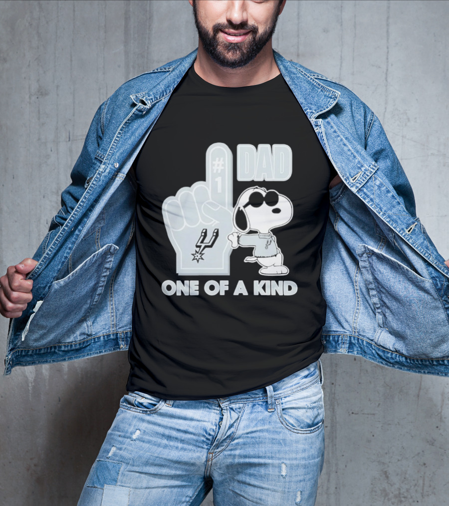 Snoopy Wearing Sunglasses With Spurs Foam Finger One Of A Kind Dad T-Shirt