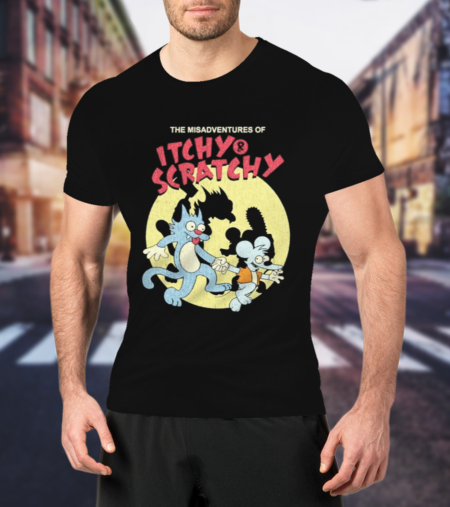 The Misadventures Of Itchy Scratchy Cartoon Characters T-Shirt