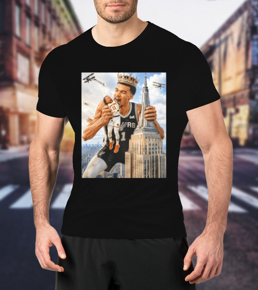 Victor Wembanyama Spurs Empire State Building Jalen Brunson Let's Go Spurs T-Shirt
