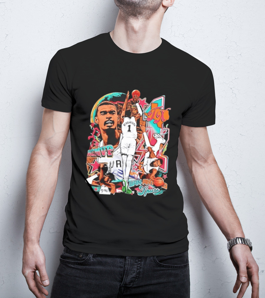 Wembanyama WEMVP San Antonio Spurs Basketball Action TX T-Shirt