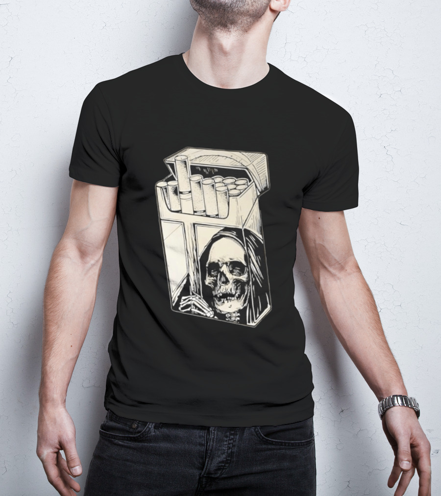 Grim Reaper Smoking Cigarette Pack T-Shirt