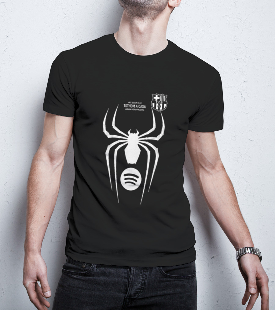 Barcelona Spider Man Venom Julian Alvarez Black Jersey Spotify T-Shirt