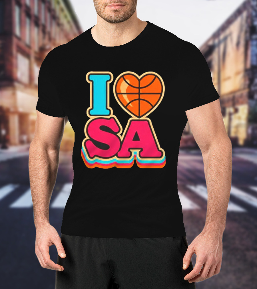 I Heart SA Basketball San Antonio Sports Fan Gear T-Shirt