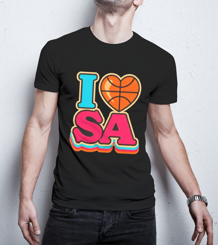 I Heart SA Basketball San Antonio Sports Fan Gear T-Shirt