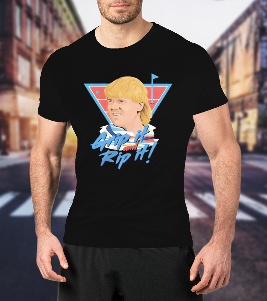 John Daly Bigface Golf Of America 4th Of July Grip It Rip It T-Shirt
