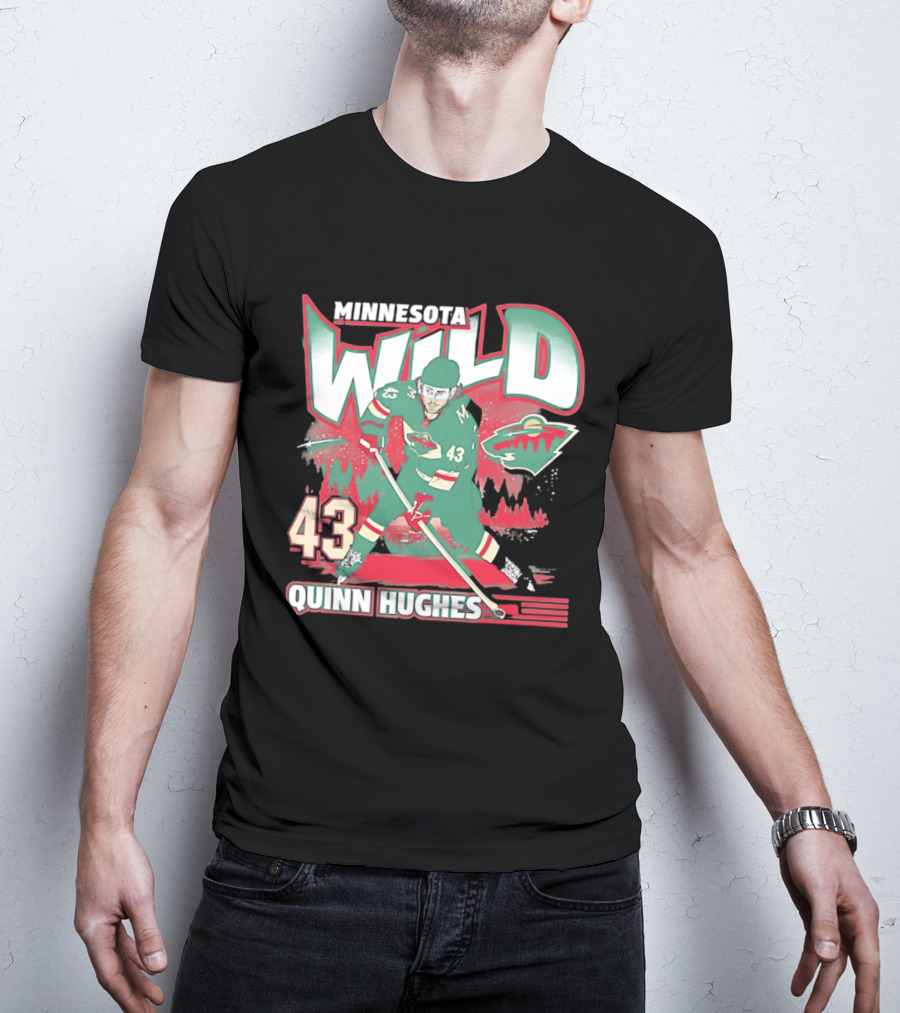 Minnesota Wild Quinn Hughes 43 Hockey Team Player Number T-Shirt