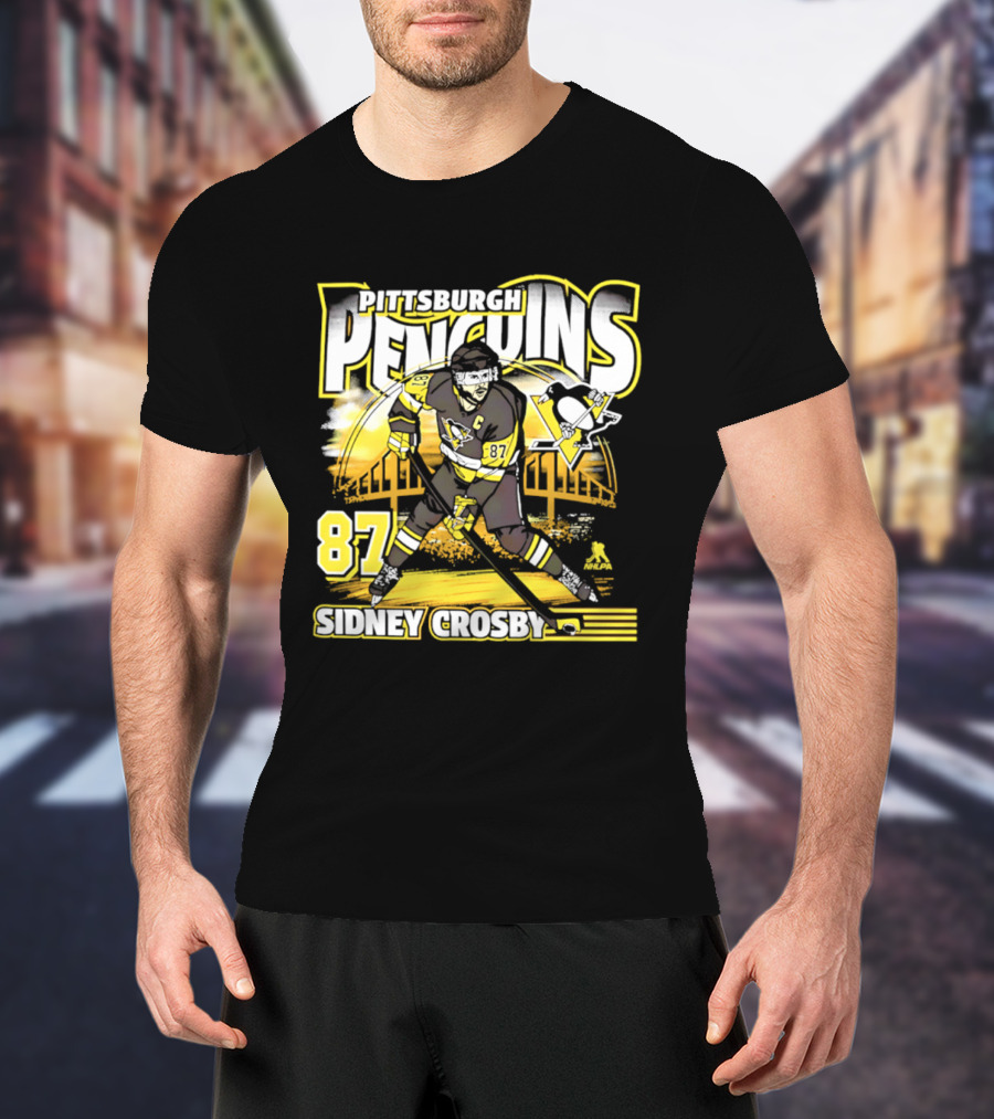 Pittsburgh Penguins Sidney Crosby 87 Hockey Action T-Shirt