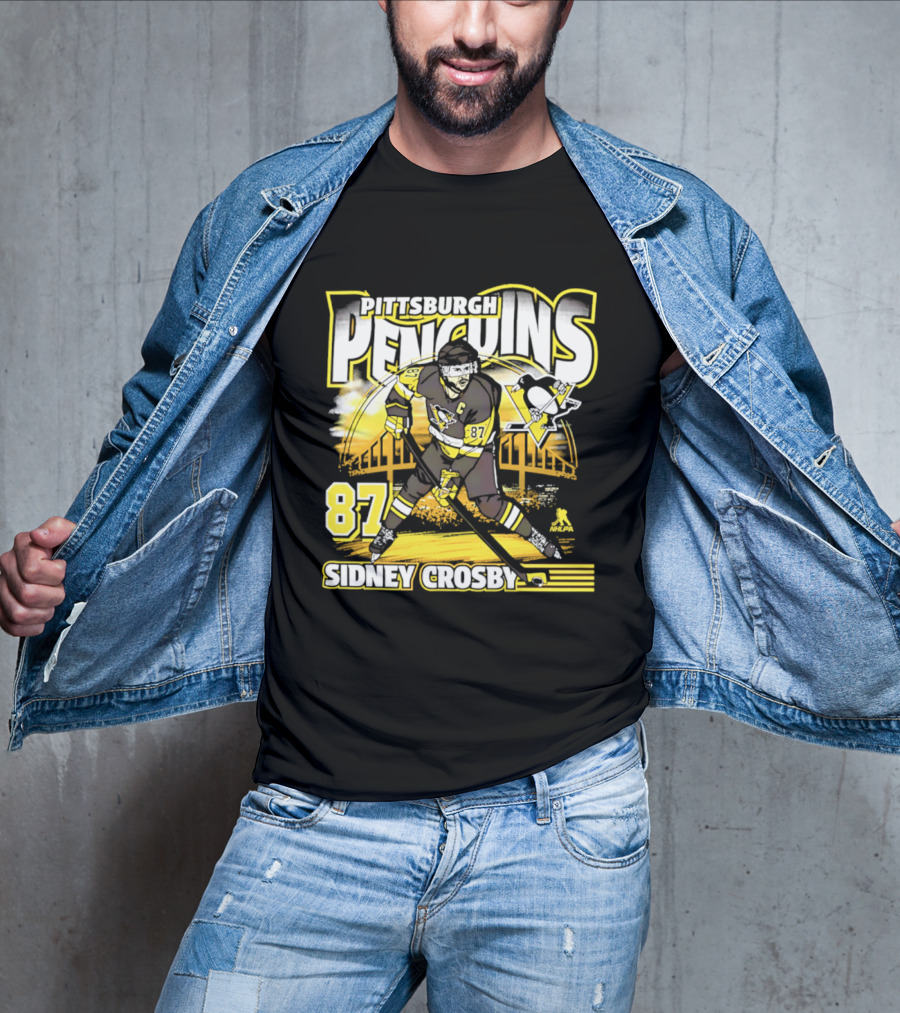 Pittsburgh Penguins Sidney Crosby 87 Hockey Action T-Shirt