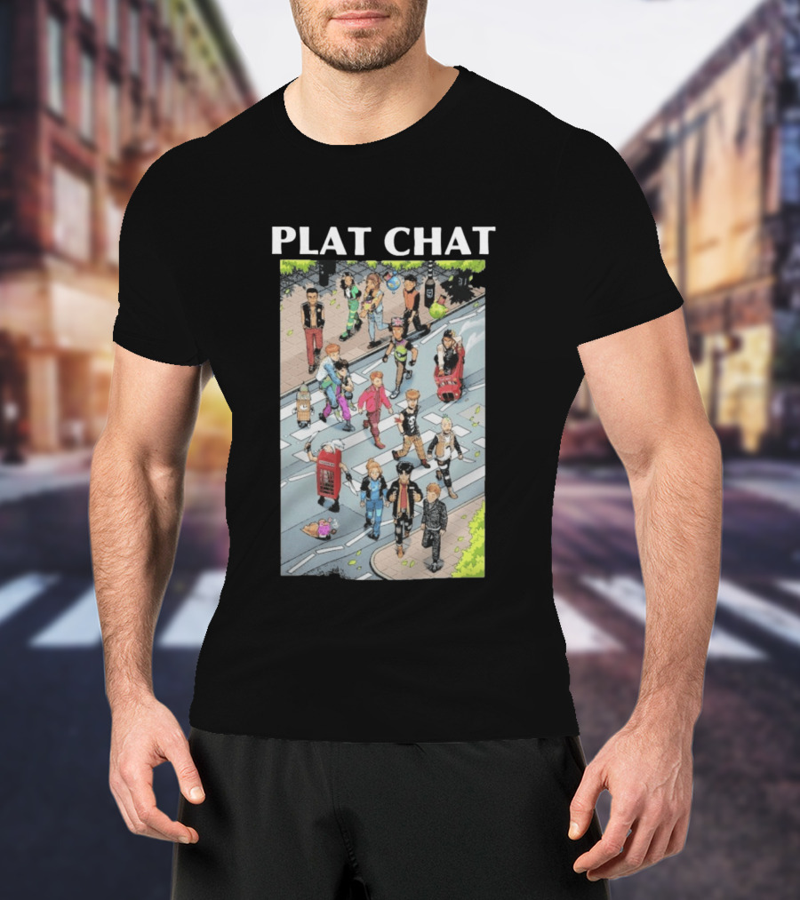 Plat Chat Abbey Road Crossover Street Scene Characters T-Shirt