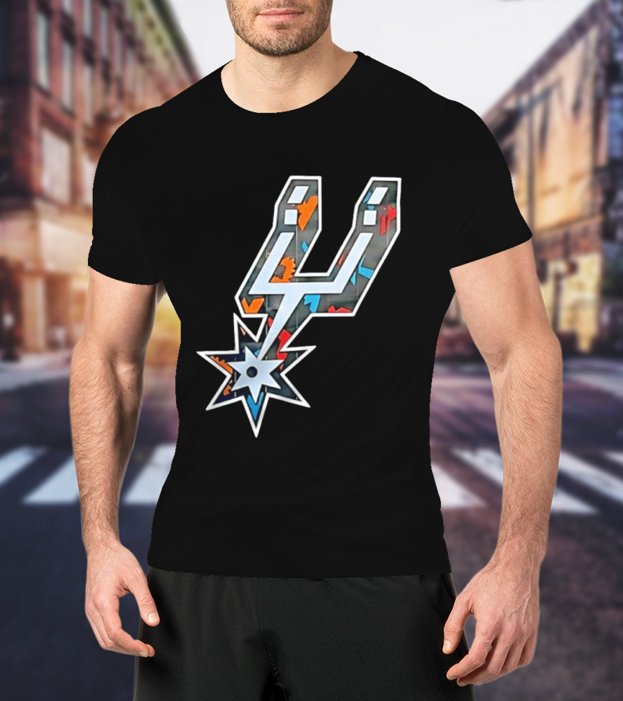 San Antonio Spurs Fiesta Colors Iconic Basketball T-Shirt