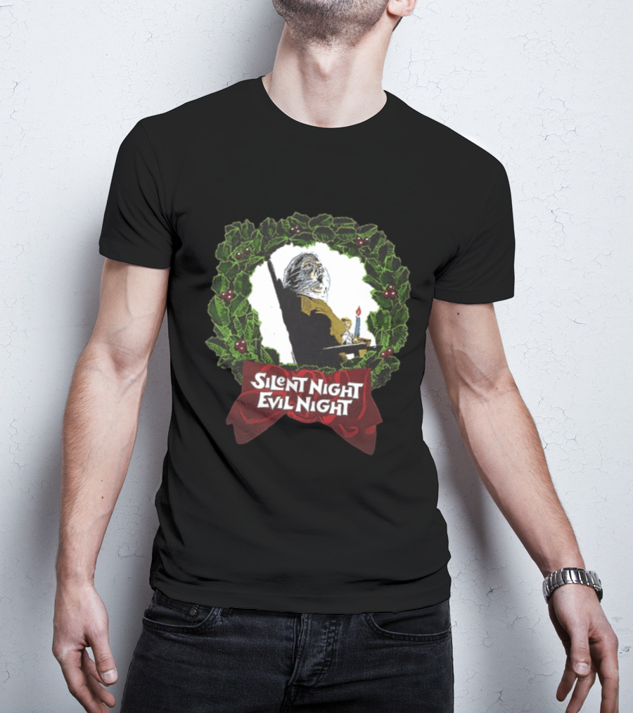 Silent Night Evilnight If This Picture Doesn’t Make Your Skin Crawl It’s On Too Tight 2 Sided T-Shirt