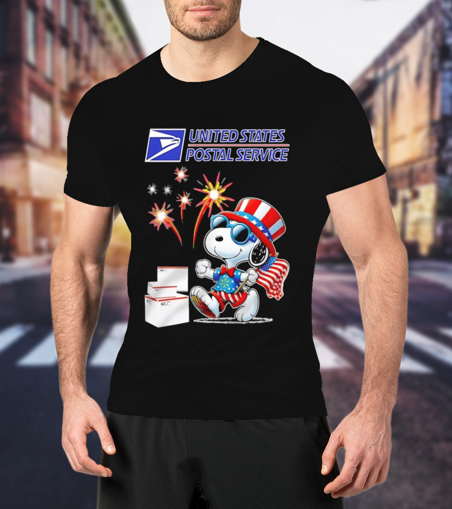 Snoopy Fourth Of July United States Postal Service Patriotic Celebration T-Shirt