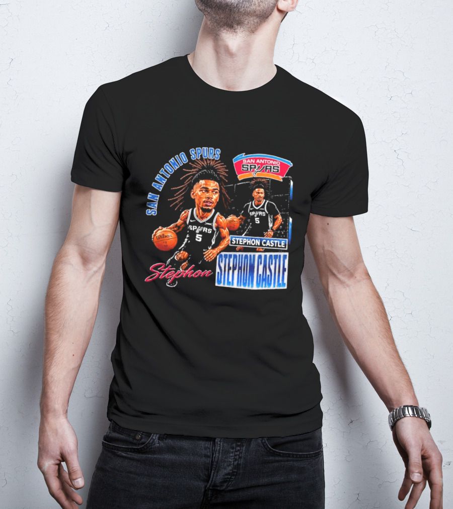 San Antonio Spurs Stephon Castle 90s Bootleg T-Shirt