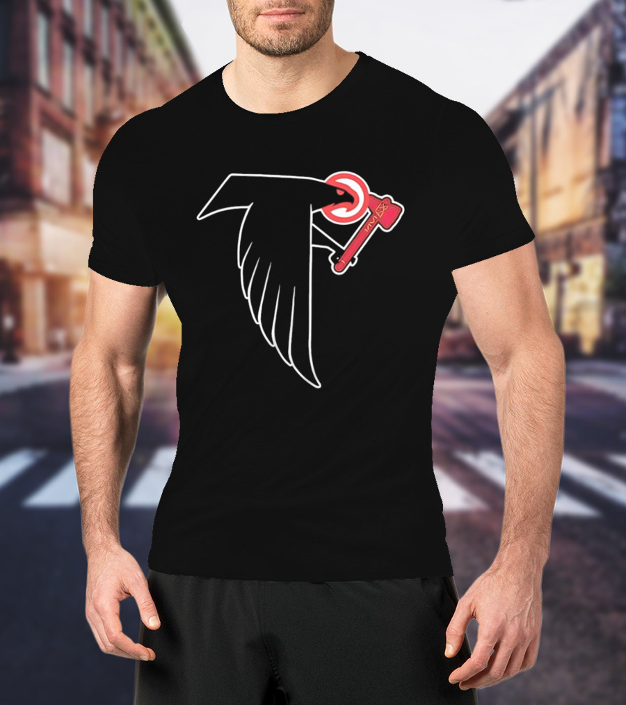 Atlanta Falcons Bird Holding Tomahawk Axe T-Shirt