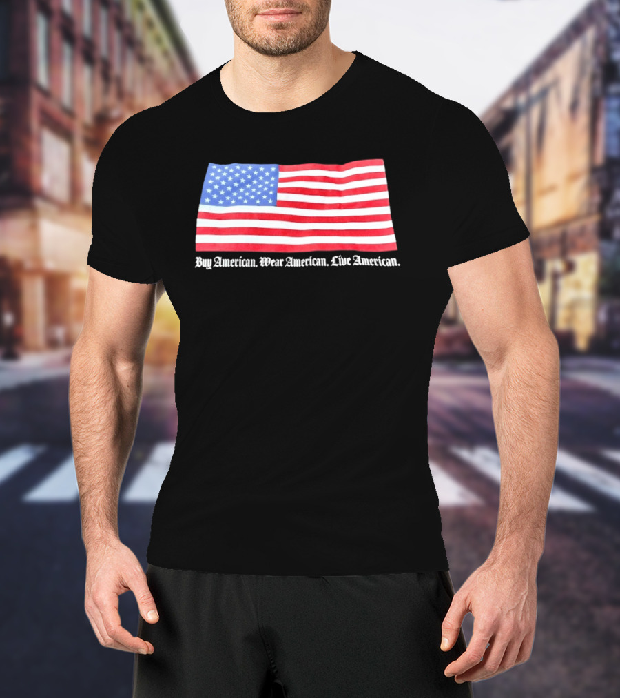 Buy American Wear American Live American Flag Stars And Stripes T-Shirt