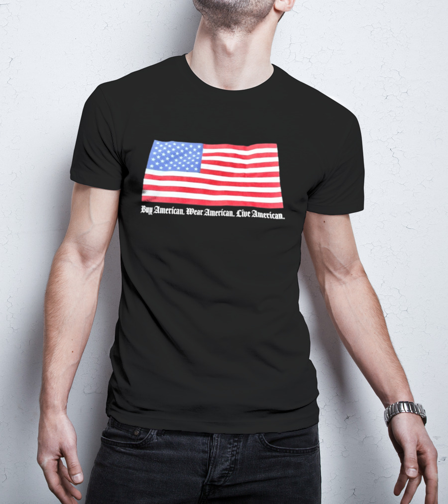 Buy American Wear American Live American Flag Stars And Stripes T-Shirt