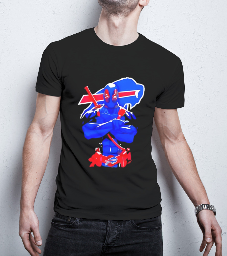 Deadpool Meditation Buffalo Bills Super Hero Football Fan T-Shirt