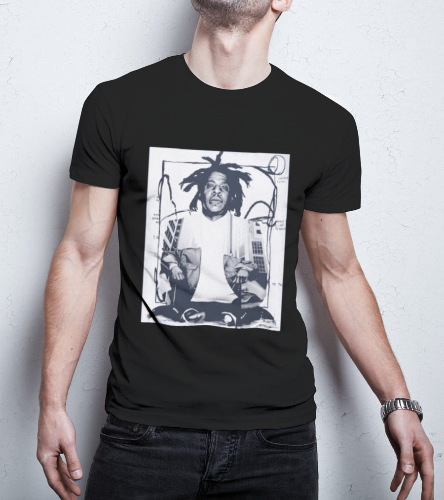 JAY Z Urban Style Portrait With Dreadlocks And Cityscape T-Shirt