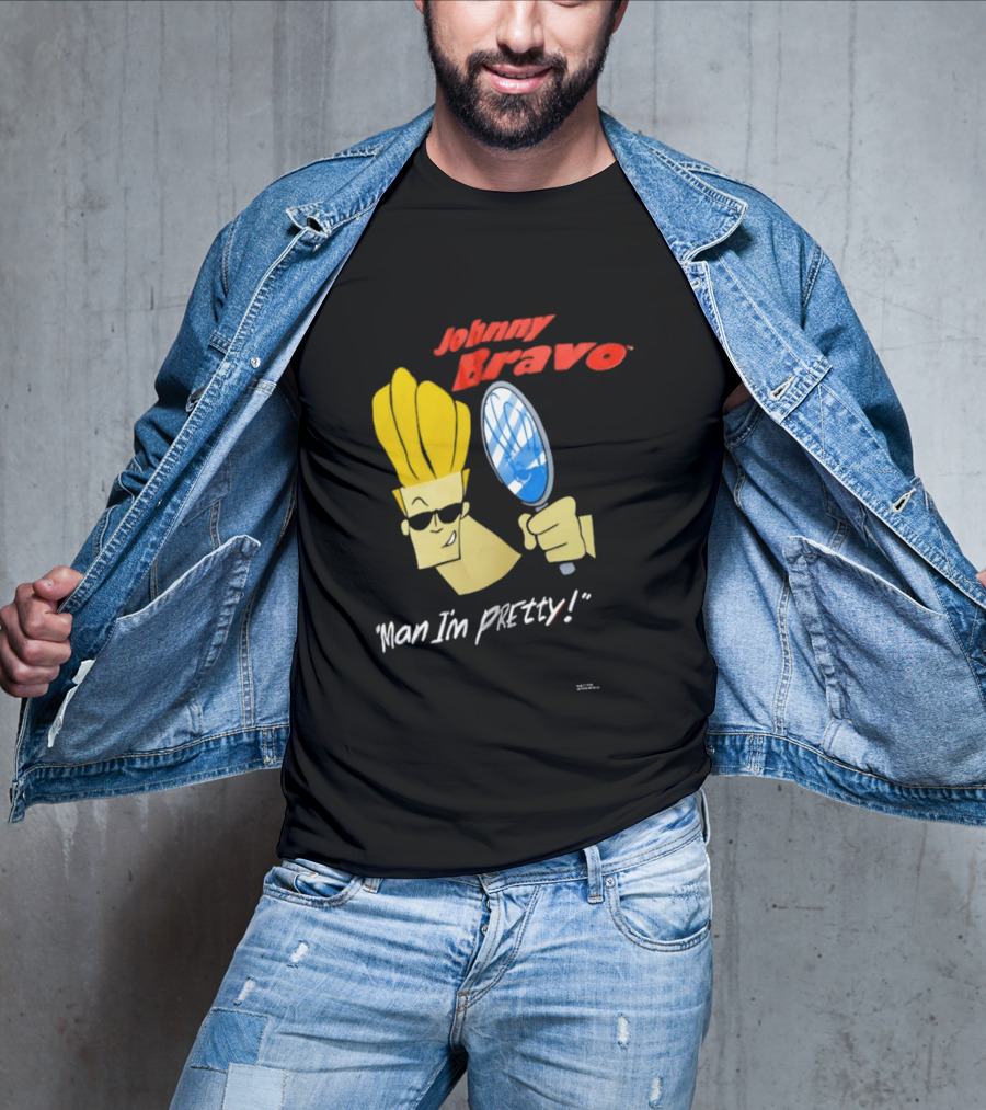 Johnny Bravo Man I'm Pretty Magnifying Mirror T-Shirt