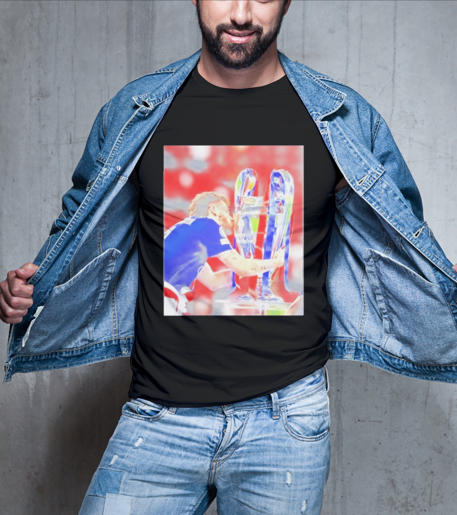 Khvicha Kvaratskhelia PSG UEFA Champions League Trophy Celebration T-Shirt