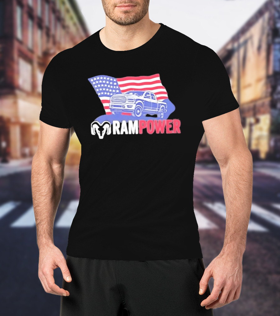 Ram Power American Flag Truck Patriot T-Shirt