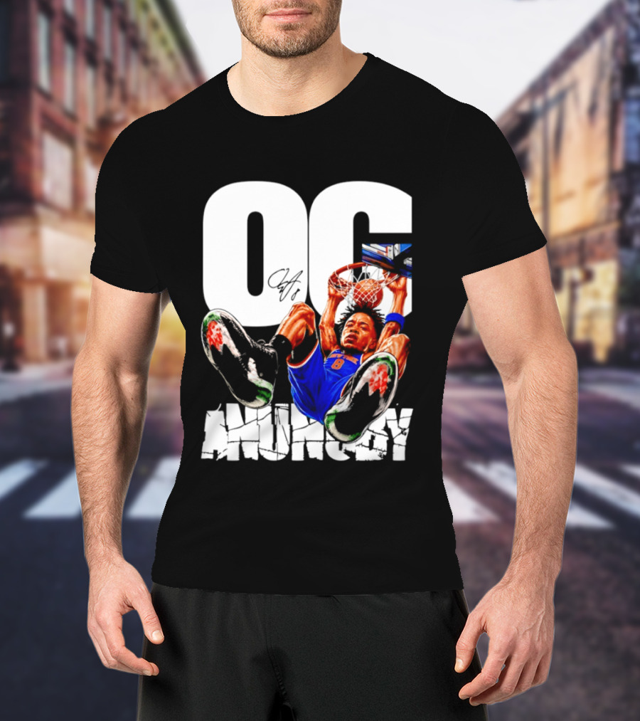 OG Anunoby Dunking New York Knicks Caricature T-Shirt