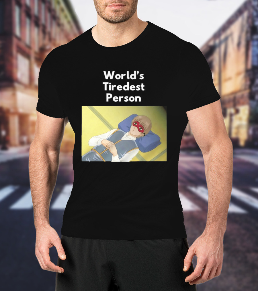 Okita Sougo World's Tiredest Person Anime Character Relaxing T-Shirt