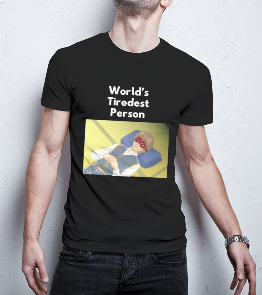 Okita Sougo World's Tiredest Person Anime Character Relaxing T-Shirt