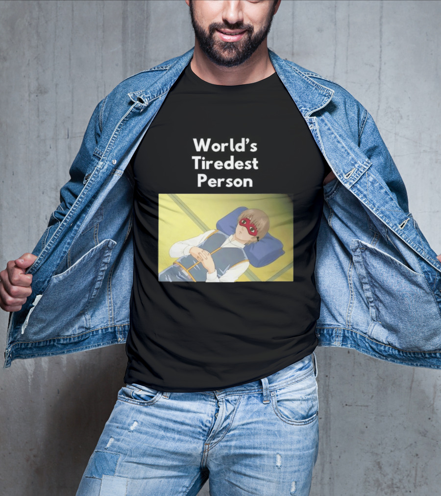 Okita Sougo World's Tiredest Person Anime Character Relaxing T-Shirt